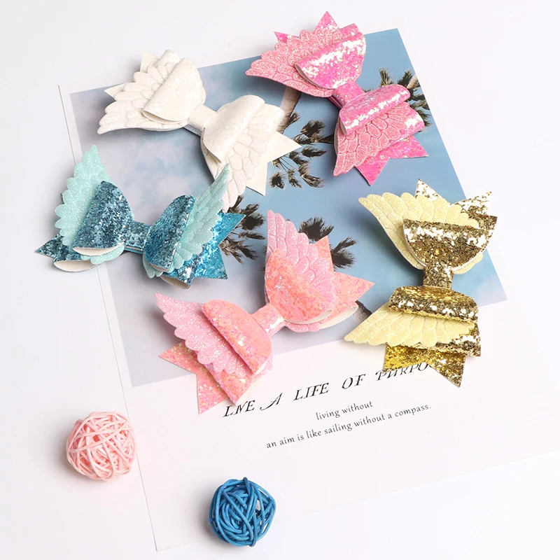 DIY women hair accessories colorful korean girls alligator  ribbon hair clip bow