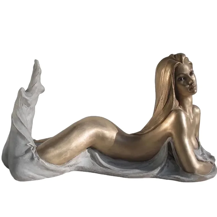Горячая распродажа современные украшения индивидуальные в натуральную величину обнаженная статуя красоты сексуальная девушка бронзовая скульптура