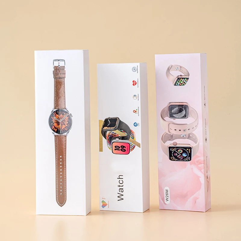 Personalized white pink cheap retail single wrist watch box packaging watch presentation box