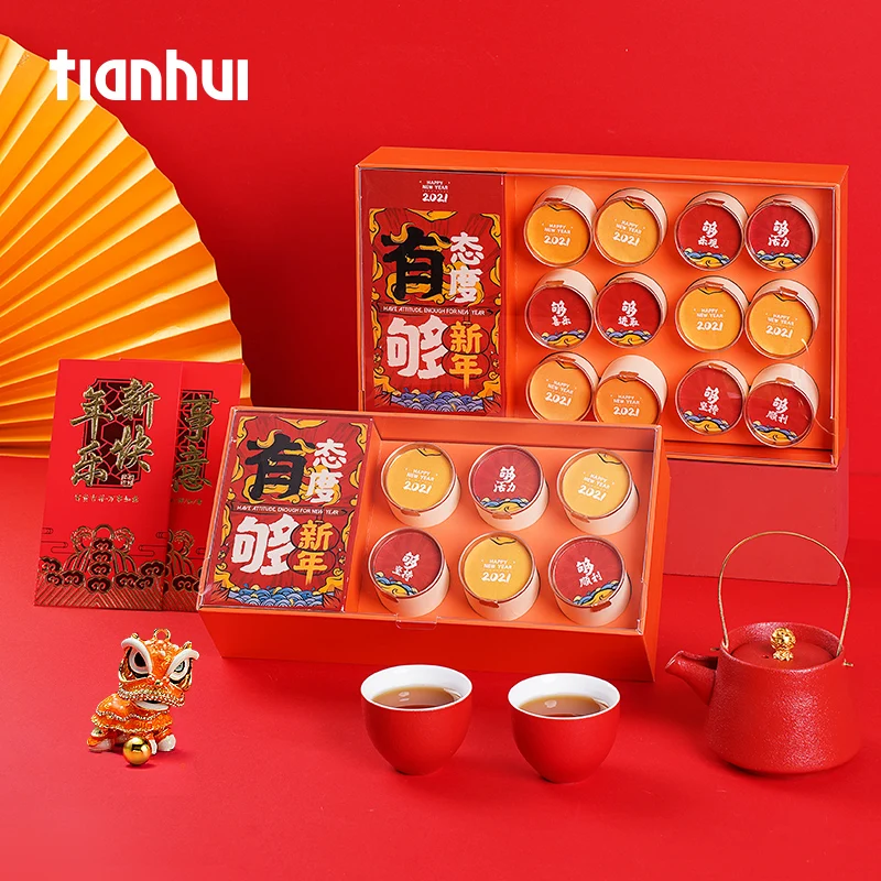 Tianhui Coated Paper Boxes with Small Cans for Handmade Tea Gift Packaging Set