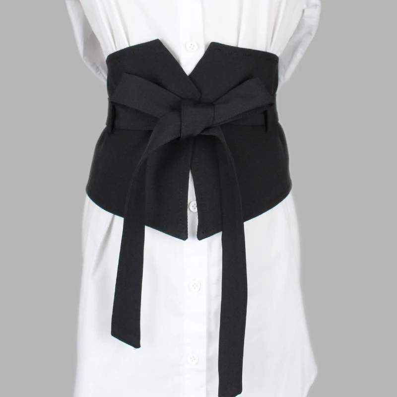 
New fashion designer black extra wide waistband 