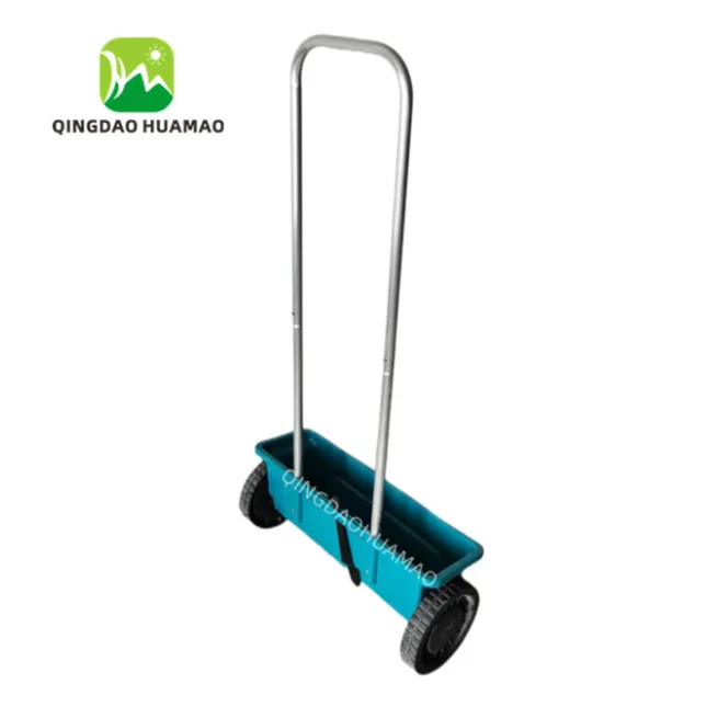 12L Plastic Seeding Spread Cart Garden Fertiliser Drop Spreader Broadcast Seed