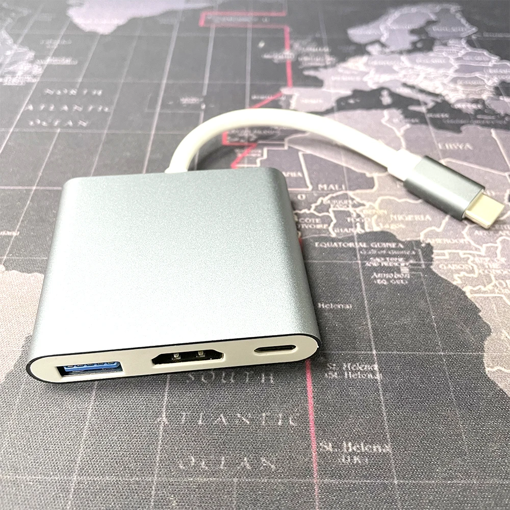 USB C to HDTV Adapter USB Type C Adapter Multiport AV Converter with 4K HDTV Output USB C Port & USD 3.0 Fasting Charging Por