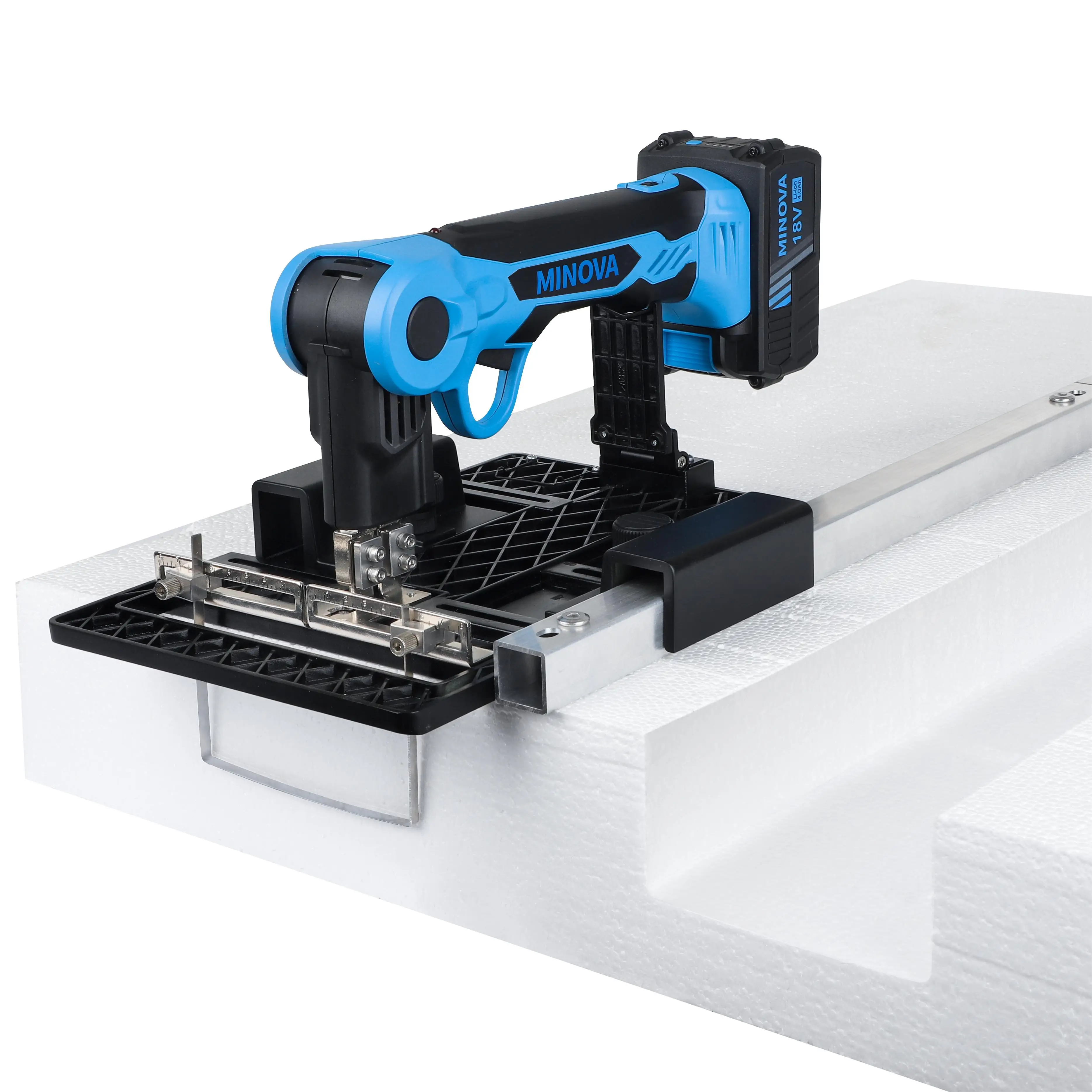 MINOVA OEM Manual Li-battery Power Polystyrene Cutting Machine Rotatable Air-Cooling Hot Knife Foam Cutter
