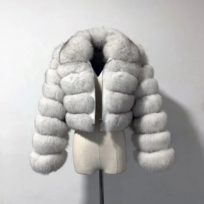 2023 Hot Sale Women Trench  Pea Coat Ready Fur Cropped Coat With Low Price