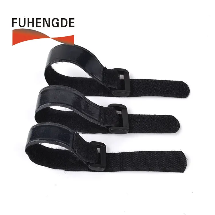 High Quality Battery Strap With Silicone Glue Hook And Loop Anti Slip Buckle Strap With Custom Logo Printed
