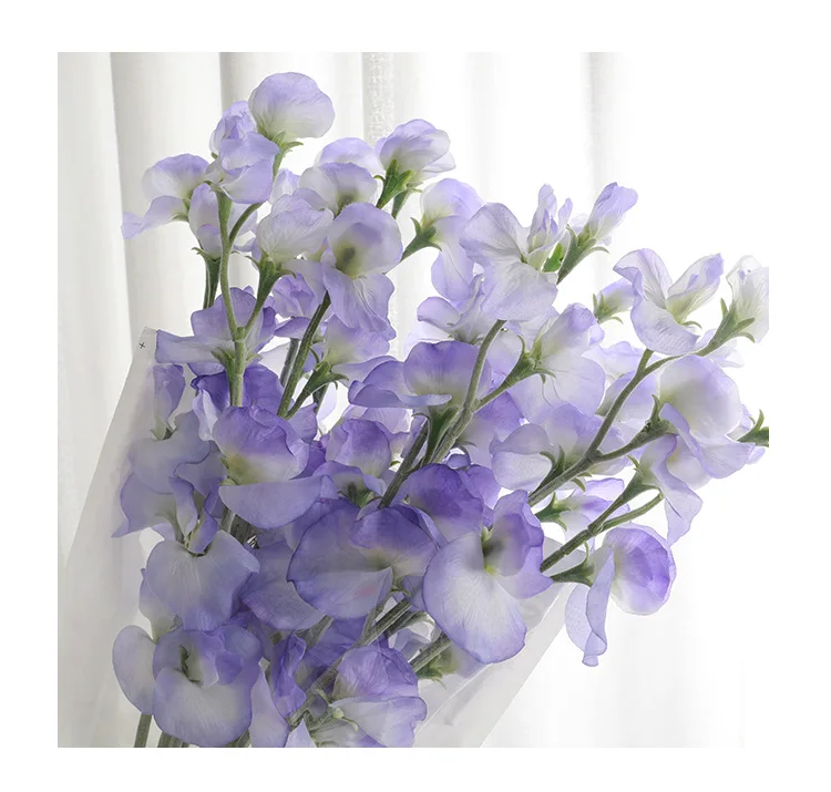 C149 2024 Nordic Style Pea Flower Artificial Flowers Living Room Coffee Table Wedding Decoration Artificial Flower Cieling Decor