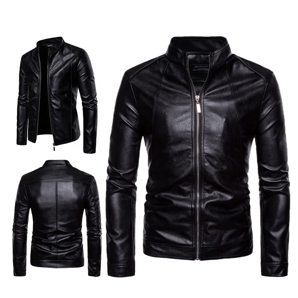 Fashion Designs Boys Classic Biker Jacket Motorcycle Pu Faux Leather For Mens Blazer Masculino Slim Fit