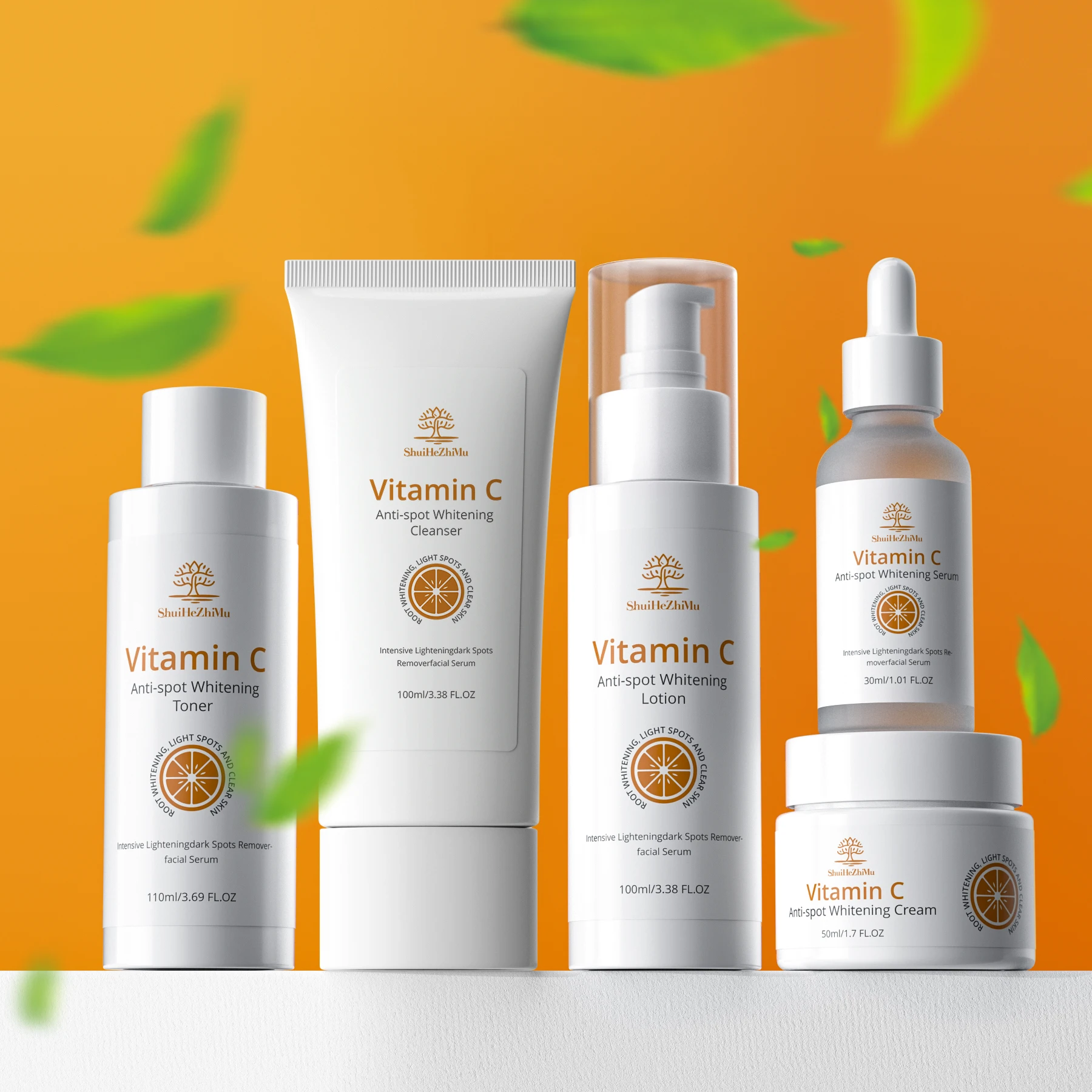 Skin Care Beauty Products Vitamin Lightening VC Whitening Organic Private Label Korean Vitamin C Skin Care Set