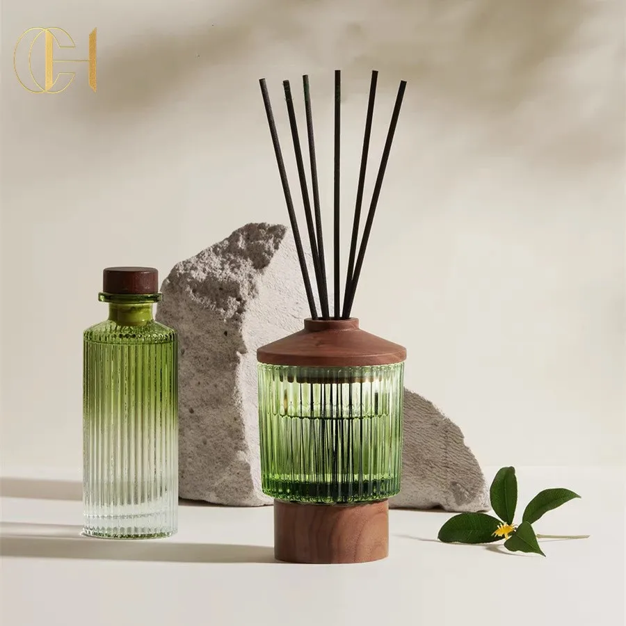 C&H Home Oil Fragrance Glass Jar Luxury Reed Diffuser Scented Candles Gift Set Reed Diffuser