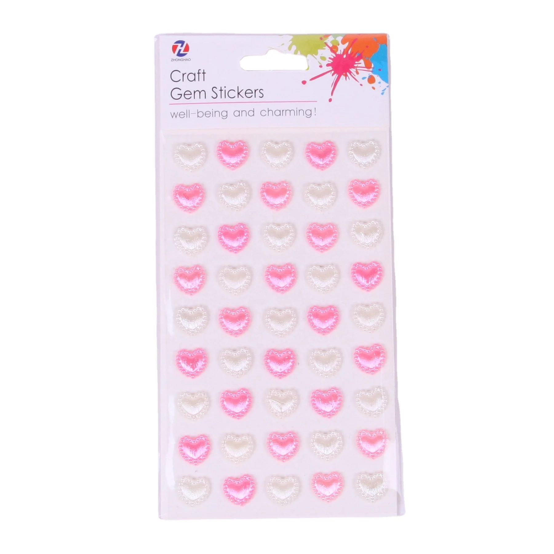 Wholesale Custom Crystal Pearl Rhinestone Sticker heart sticker Self Adhesive Pearls for Face Makeup