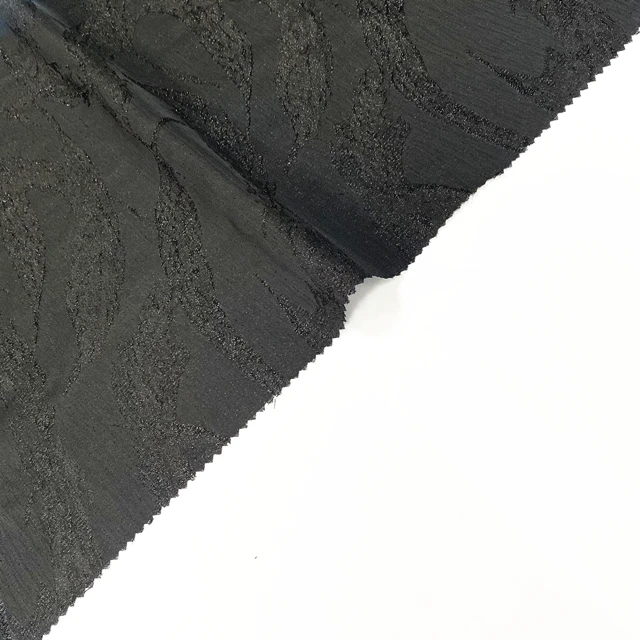 Custom Designed Formal Black Fashion Abaya Fabric Jacquard of Polyester Textile Dubai