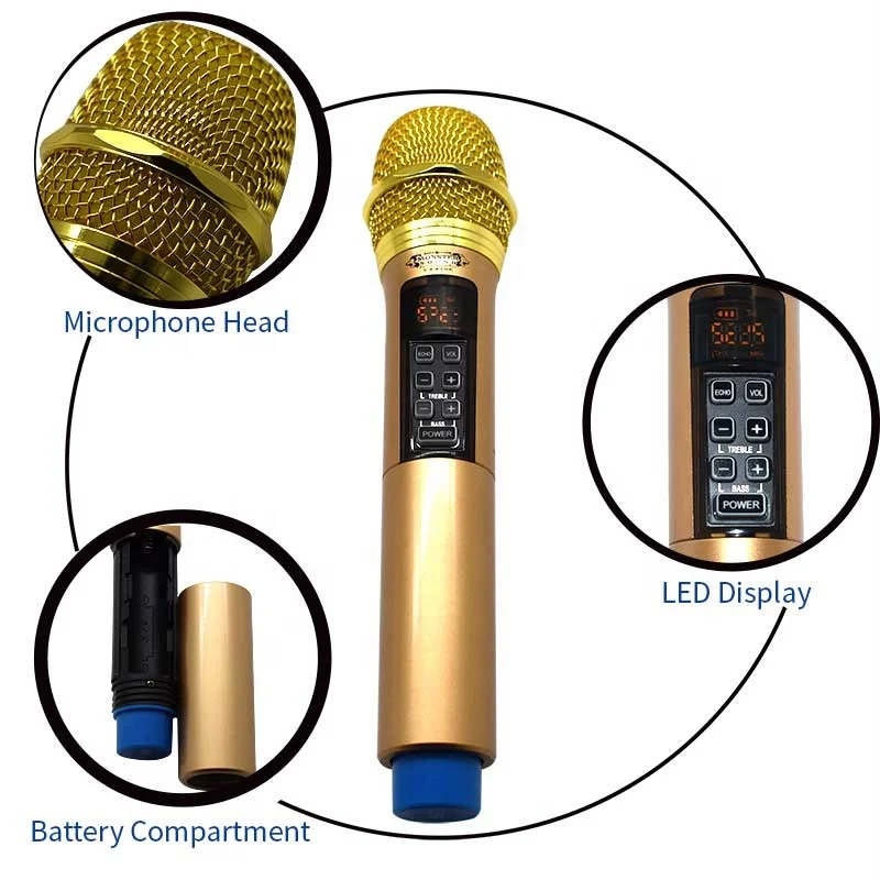 UHF handheld Karaoke universal wireless microphone with receiver