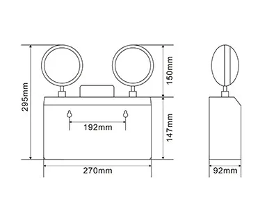 2*3W Twin Spot Battery  LED Emergency Light