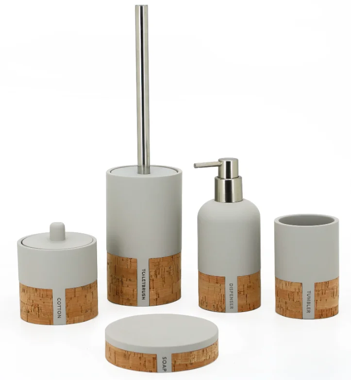 Nordic Stylish Hotel Polyresin Bathroom Set  Home Decor Chinese Supplier Modern Resin Bathroom Accessories Set