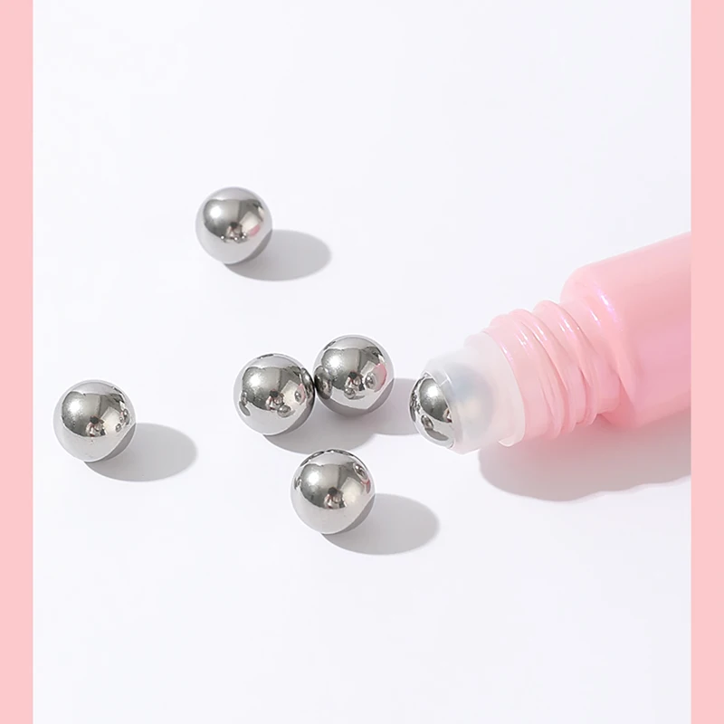 10 Ml Pink Perfume Essential Oil Clear 10ml Roller Roll On Glass Bottle With Stainless Steel Metal Roller Ball