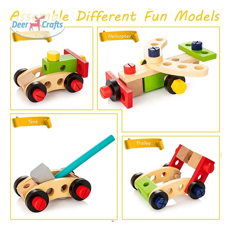 2021 New creative wooden DIY toy tool box for preschool kids DD03169