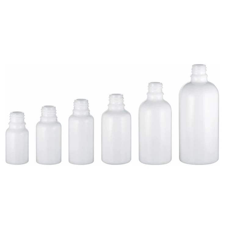 High Quality 120ml 100ml White Opal Glass Essential Oil Serum Bottle with White Plastic Dropper Cosmetics Screen Printed Surface