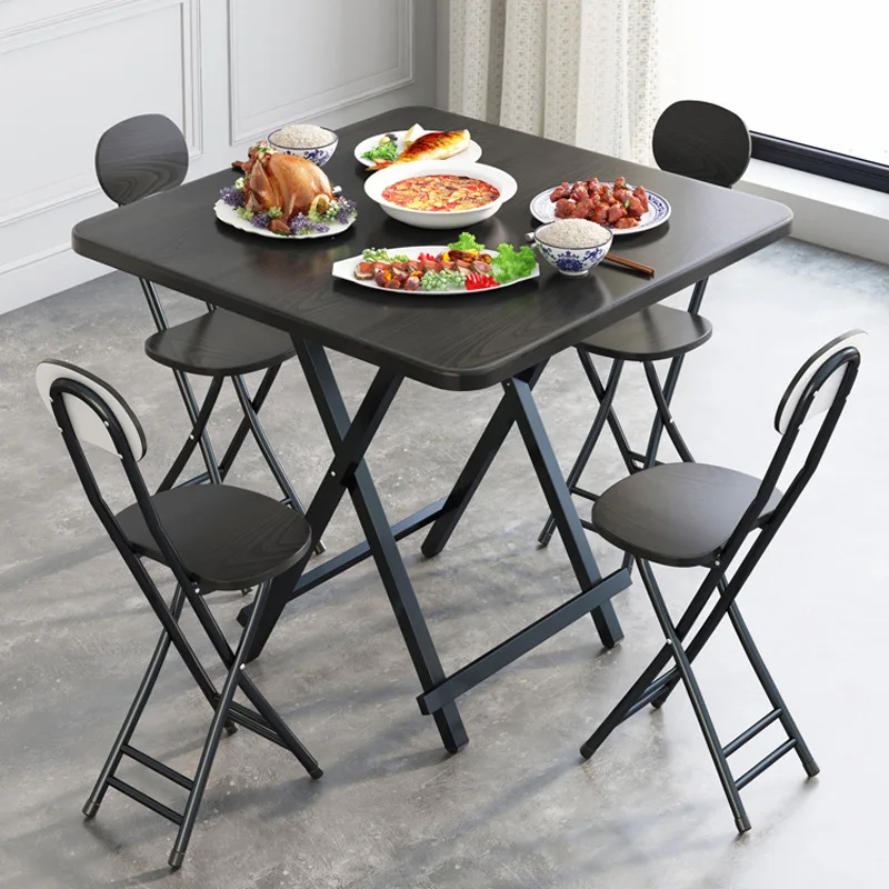 Outdoor portable folding table and chair home simple dining table casual fashion square table