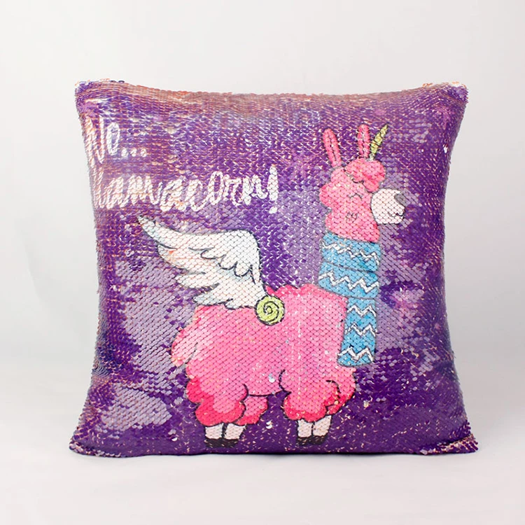 Home Decoration Sublimation Pillow Case Blank Print Magic Two Sided Sequin Custom Cushion Pillow Cover