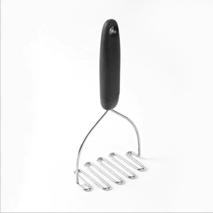 Gourmet Stainless Steel Wire Masher  Black  Long Handle Wave Type Manual Potato Masher Fruit Vegetable Tools Ricer
