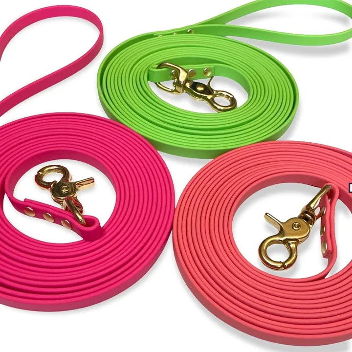 Customized Logo Color Luxury Fashion PVC  Coated Nylon Dog Training Leash Waterproof Durable PVC Dog Lead