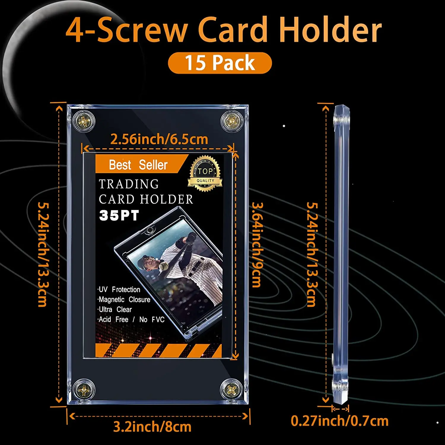 Custom  Graded Trading Card Holder With Screwdown Stand Holder Clear Card Protectors for Baseball Football Sports Card