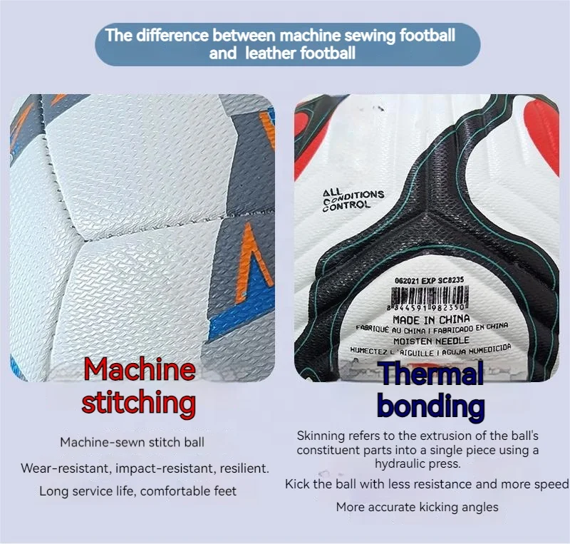 custom high Quality Size 5 PU Thermal bonding Soccer Balls professional football ball size 5 for match