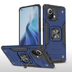 Leyi Stand Car Magnetic Mobile Phone Accessories Back Cover with Ring Holder Shockproof Case for Xiaomi MI 11 7 Days