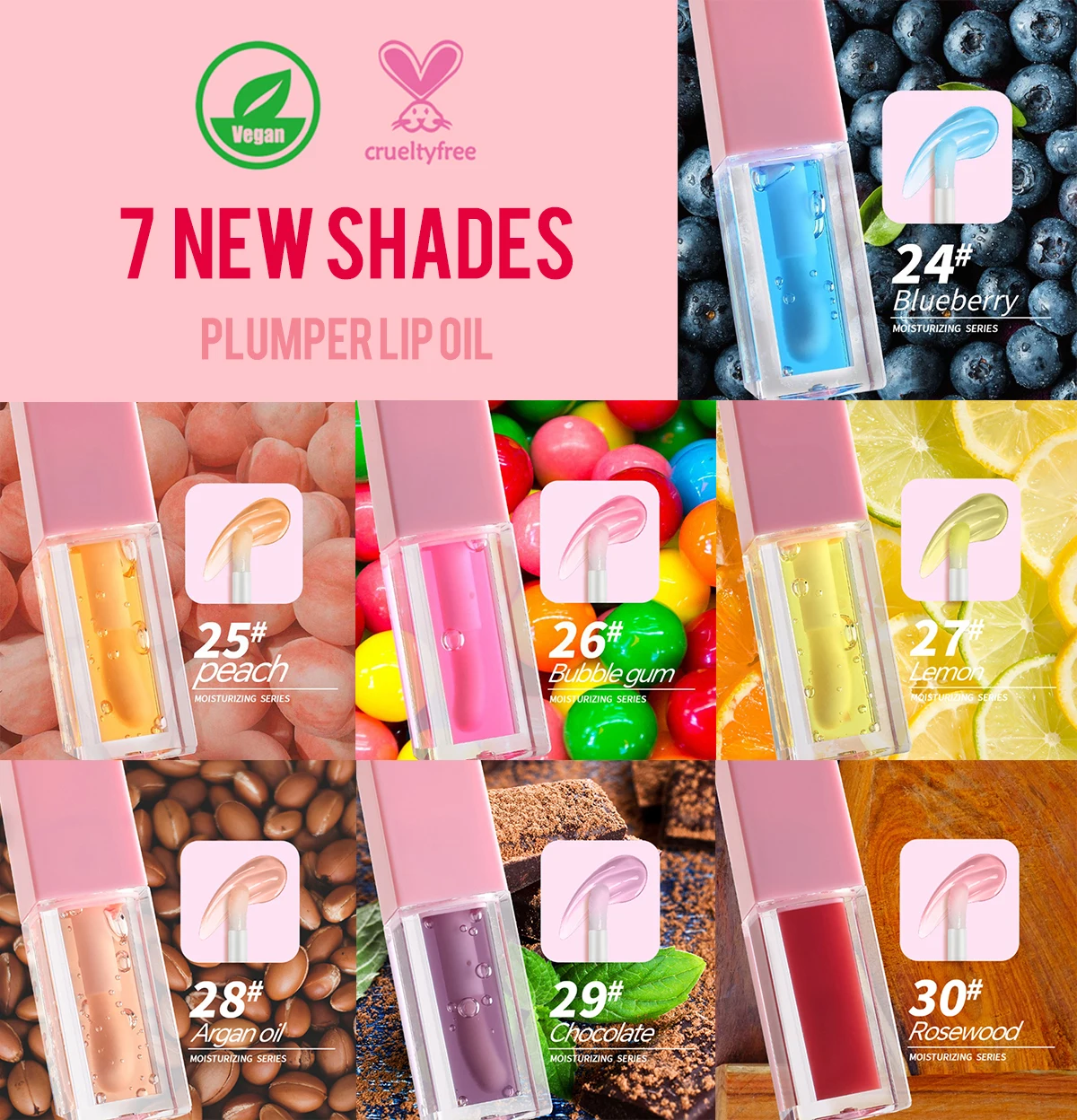 Moisturizer organic lip care vegan lip oil fruit flavor custom private label lip oil