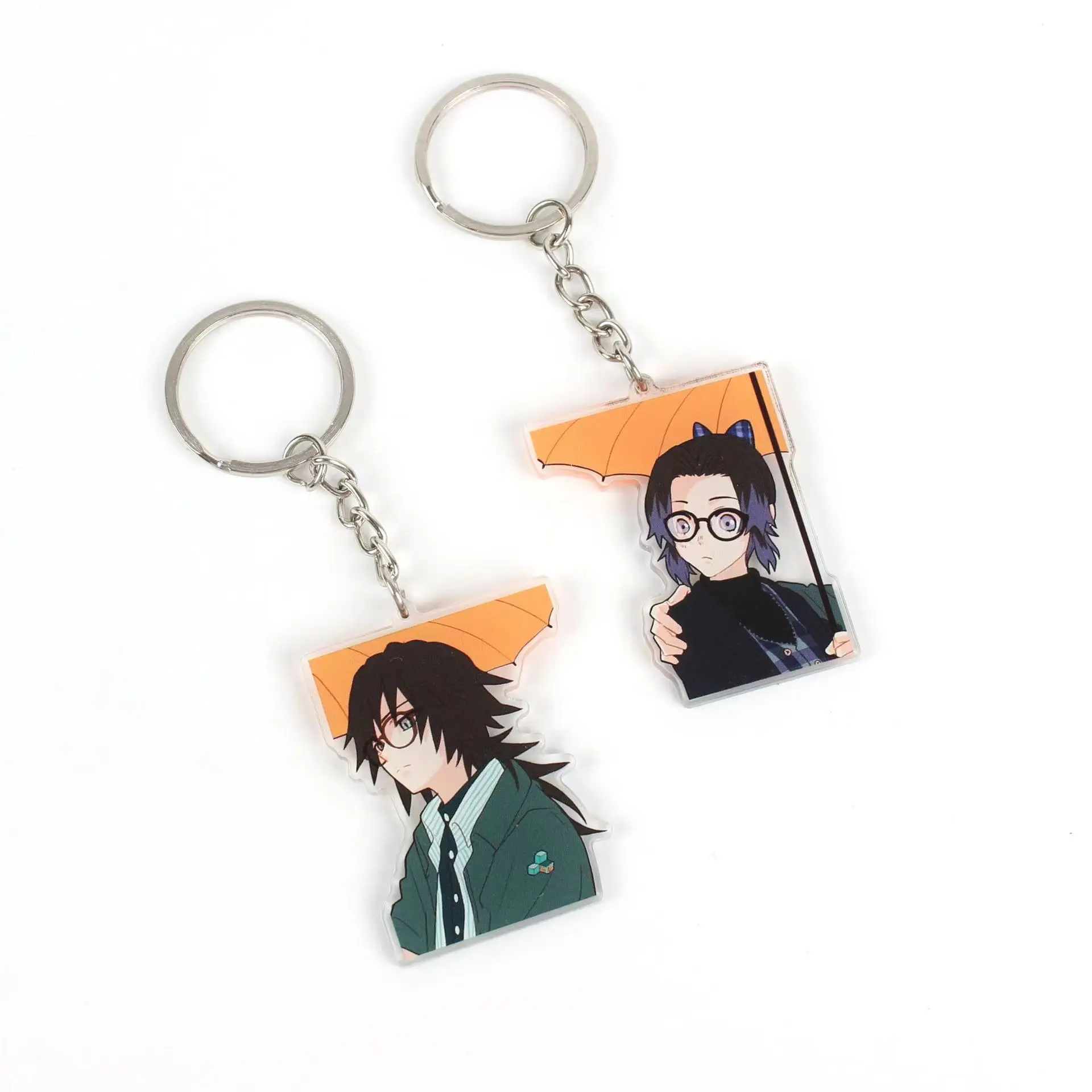 Handmade Transparent Acrylic Keychains with Custom Logo Personalized Double Knit Charm for Keys for Gifts Food Print Industry