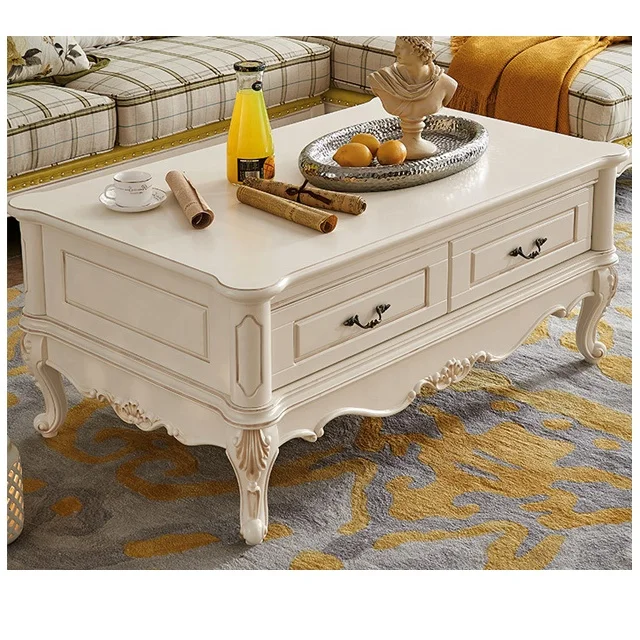 luxury modern coffee table with drawers white for living room
