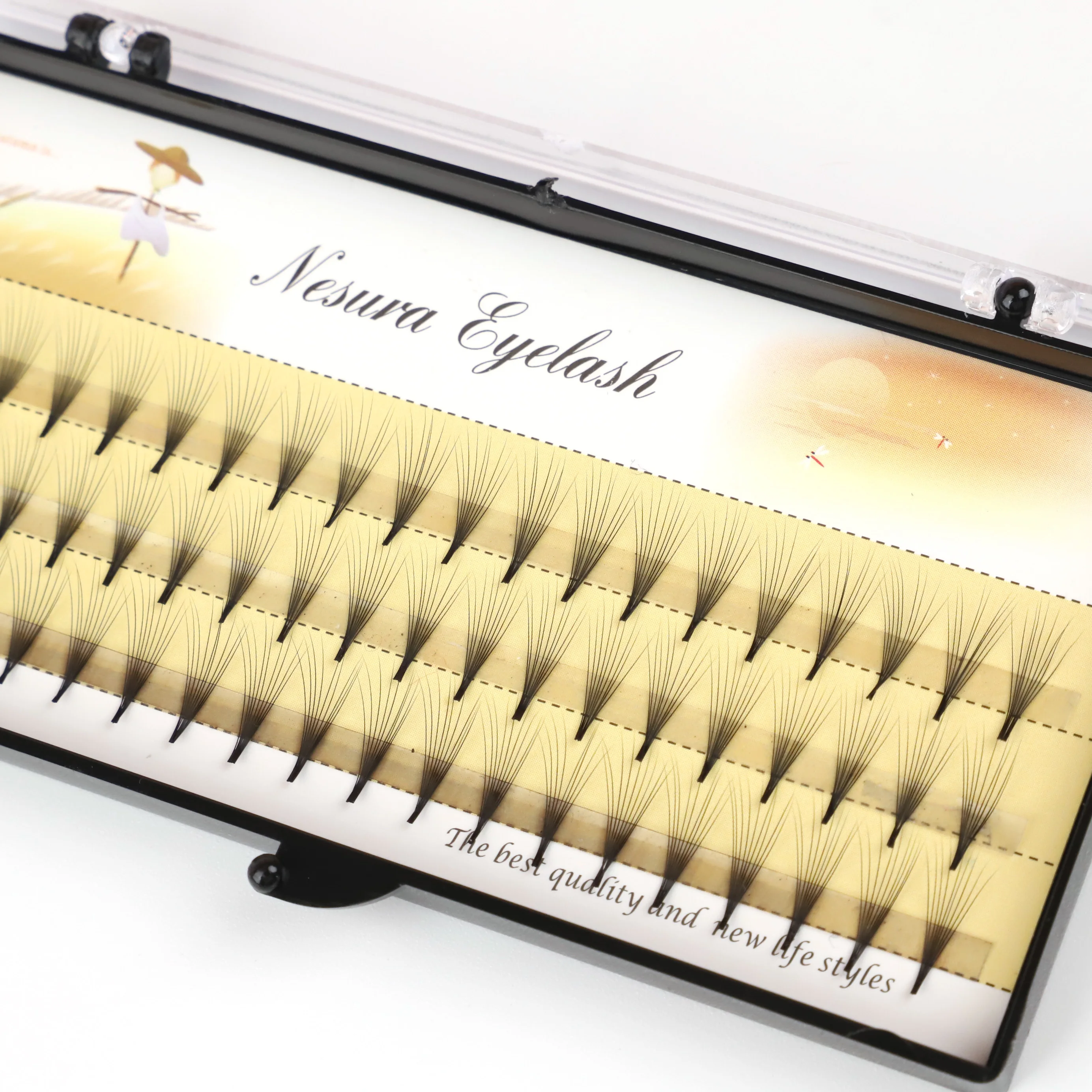 Eyelash Extension Premade Volume Fans 3d 4d 5d 6d 0.05 Lash Tray Premade Pre Made Long Stem Lash Extension Fans