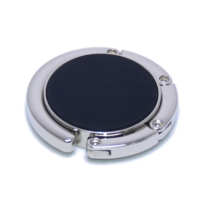 Metal Blank Custom Paper Sticker Laser Print Logo Bag Holder Simple Fashionable Portable Round Shape Magnetic Purse Table Holder