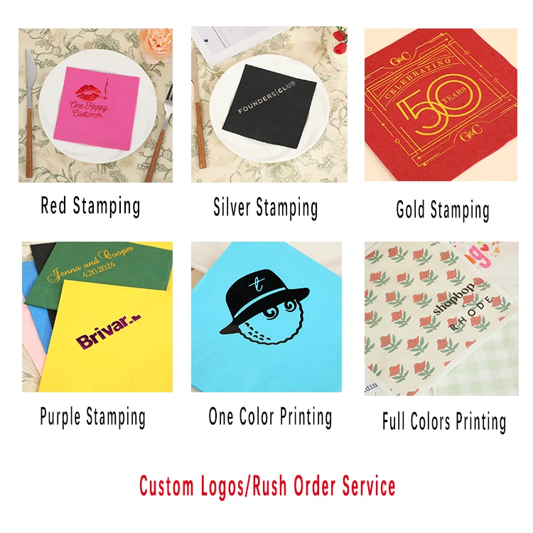 Fast Delivery Wedding Beverage Napkins Customized 3-Ply Wedding Napkins Paper Table Disposable Napkins For Wedding Decoration