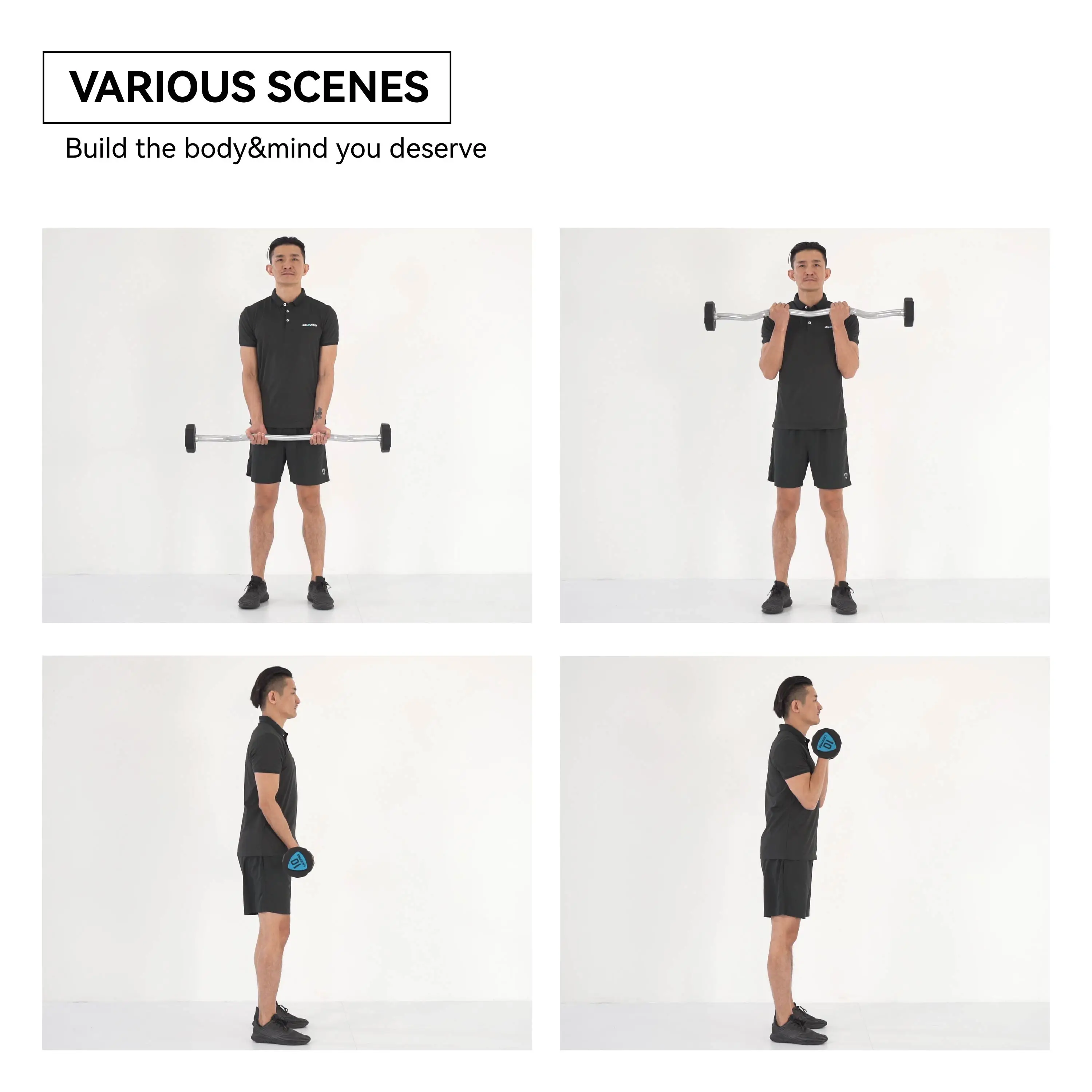 10/20/25/30/15kg 12-sided EZ Crank Gym Equipment Free Weights Fitness Weightlifting Exercise Barbell Polyurethane Fixed Barbell