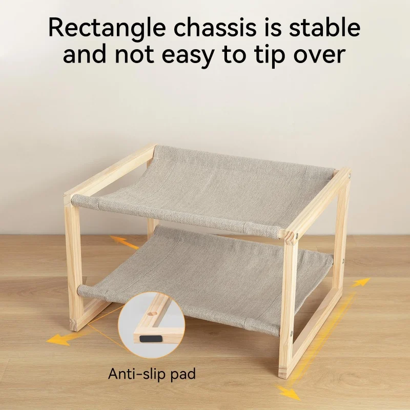 Elevated Wooden Cat Beds Suitable For Kitty 20 x 16.5 x 13 Inch Cat Beds & Furniture Wood Pet Resting Hammock Cat Hammock Bed