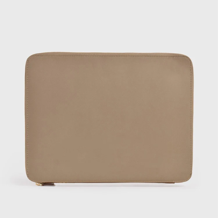 
Zip around closure leather folders tech cable and notebook organizer case travel portfolio folder padfolio 