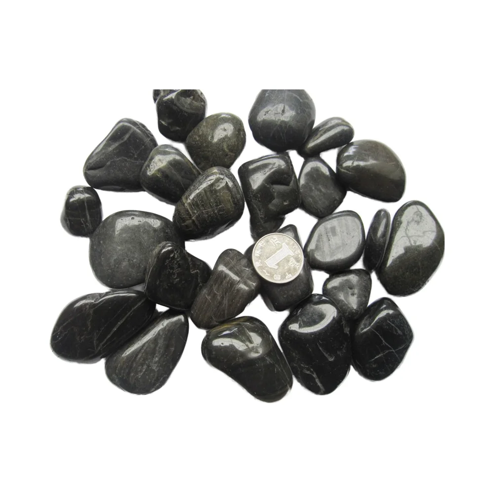 Оптовая продажа, Лидер продаж, водонепроницаемая и нескользящая супер полированная черная галька для садоводства и озеленения