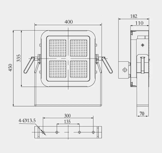 Профессиональное фабрики, светодиодный AC100V-240V 50/60Hz 200W IP66 IP67 25400 мл до 90 вниз 45 нержавеющая сталь TG29-200 пятно света