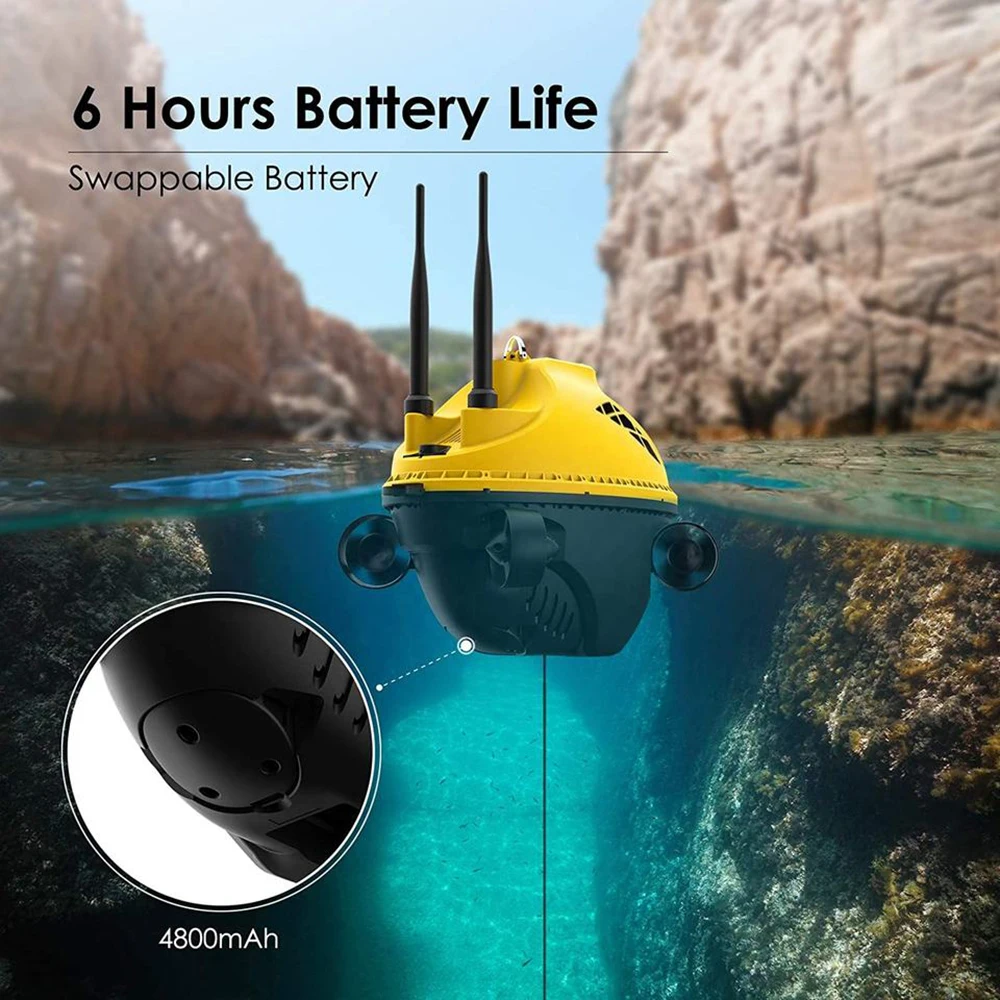 Chasing F1 Pro Underwater ROV Drone with 4K Camera 256G GPS Fish Finder 4 Axis Propeller Removable Battery Diving Equipment
