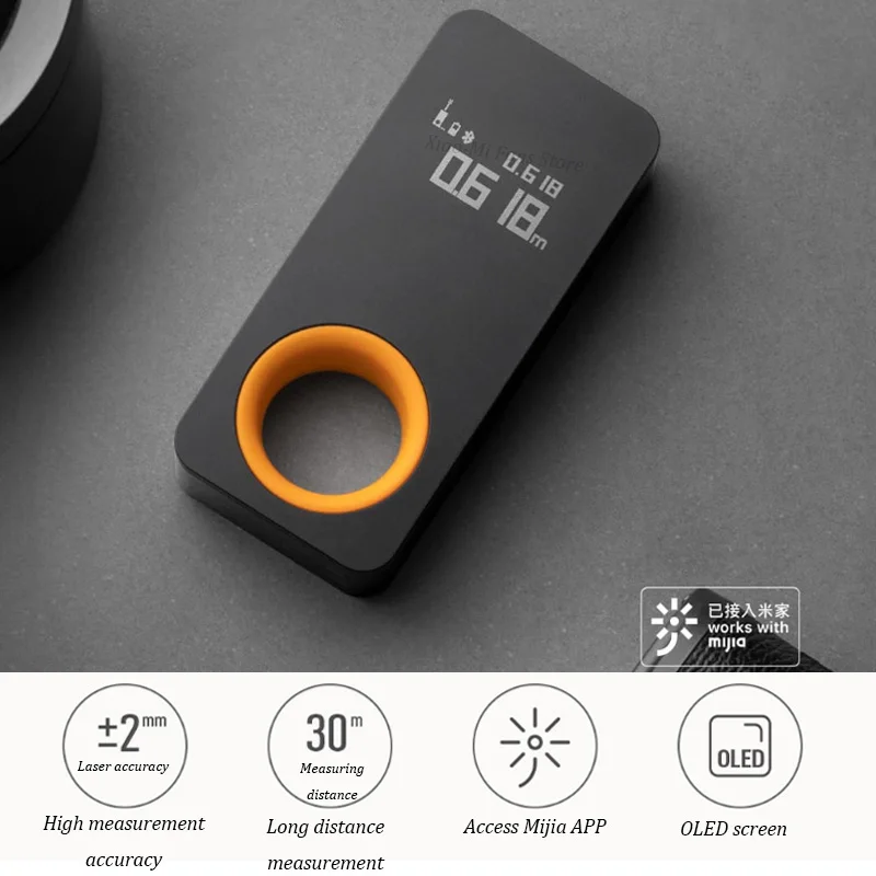  Умная лазерная рулетка Xiaomi HOTO измерительный лазерный дальномер интеллектуальный с OLED-дисплеем на 30 м для подключения к мобильному