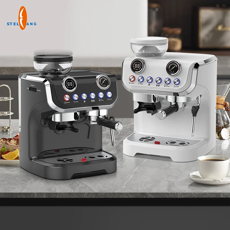 Professional Pull Flower Steam Automatic Bean to Cup Brewing Unit Espresso Machine Commercial