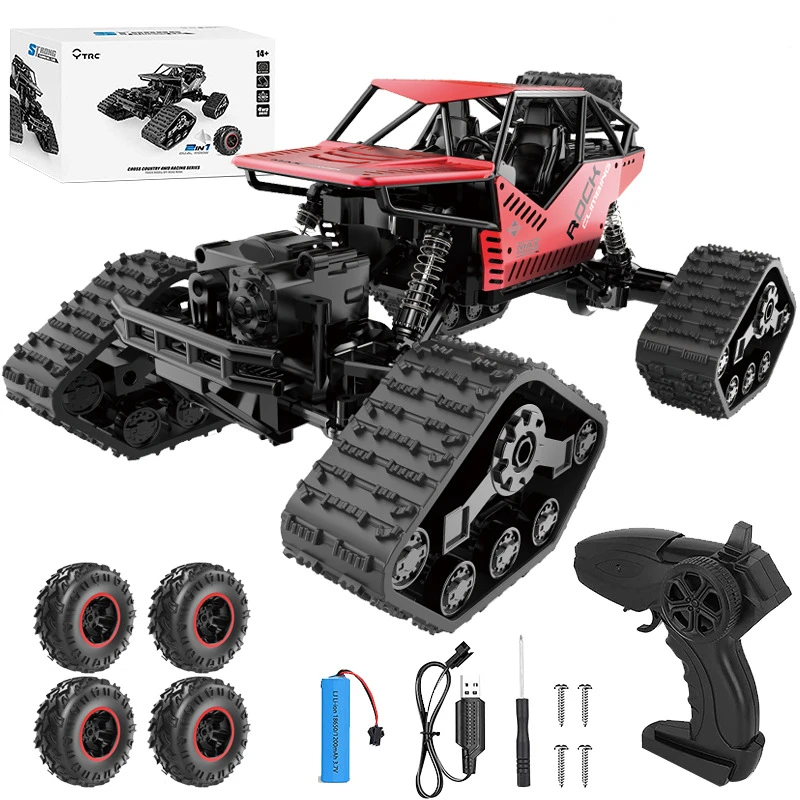 Wholesale 2.4Ghz Strong Climbing Off Road Alloys RC Crawler Rechargeable Remote Control Toys Tracked Car