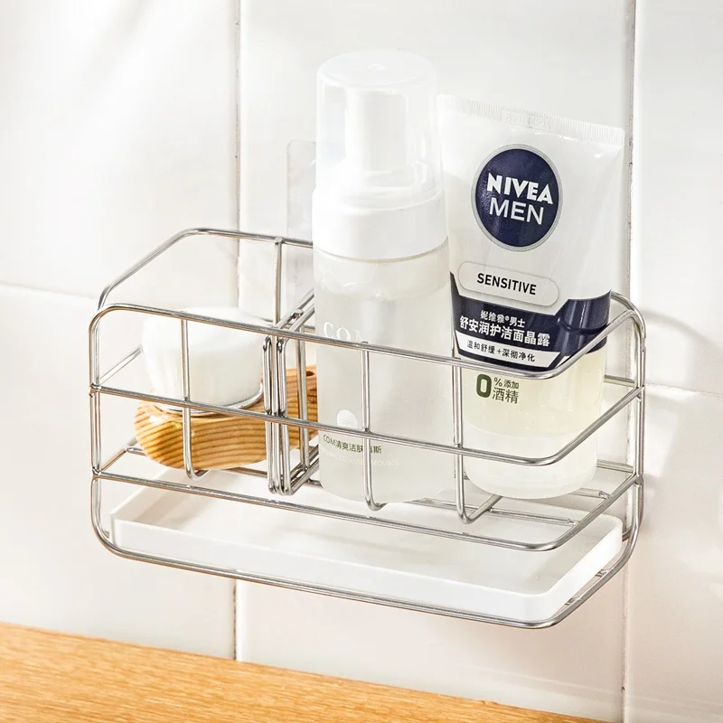 Wholesale Kitchen Wall Mounted Stainless Steel Sponge Drain Holder Sink With Tray