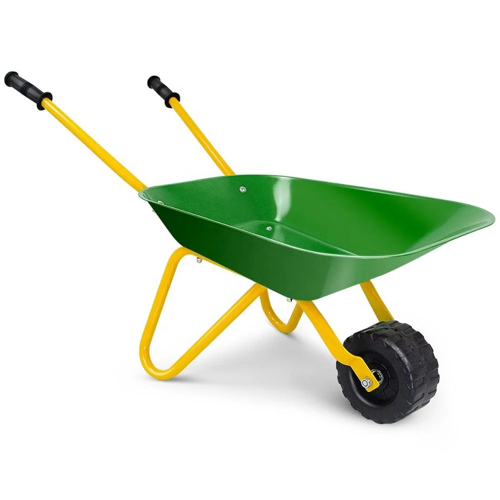 Gardening Toy for Children Multi-Colou Play Wheel Barrow Outdoor beach  Toy Child Kids Metal Wheelbarrow