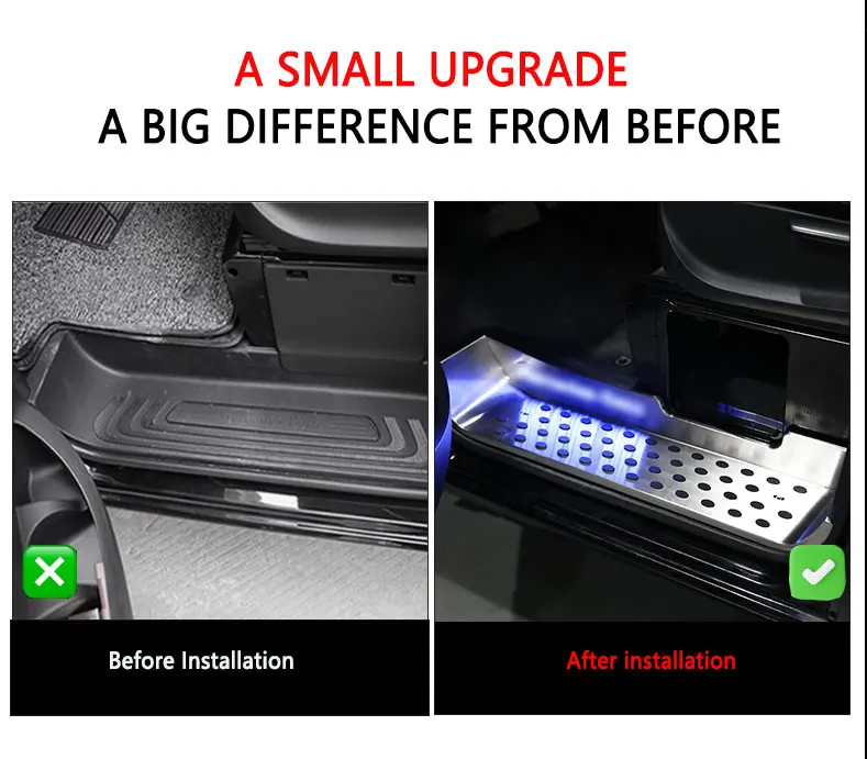 Stainless steel door sill strips Vito welcome pedal W447 door sill strips for Mercedes interior upgrade
