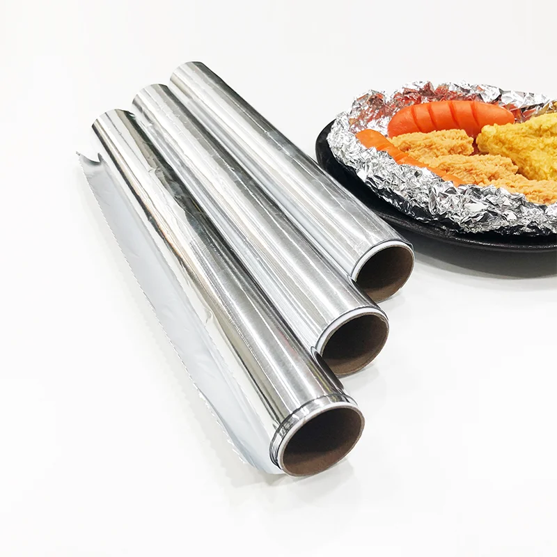 
9mic 5M*30CM factory price disposable aluminum foil for vegetable food wrapping 