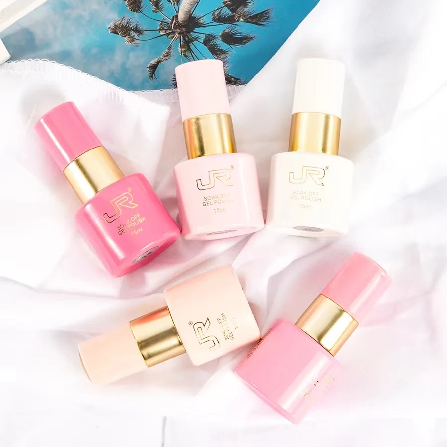 2024 hot sell OEM JR brand Nail polish gel UV 48 colors 15ml colorful bottle good quality custom-made nail gel set