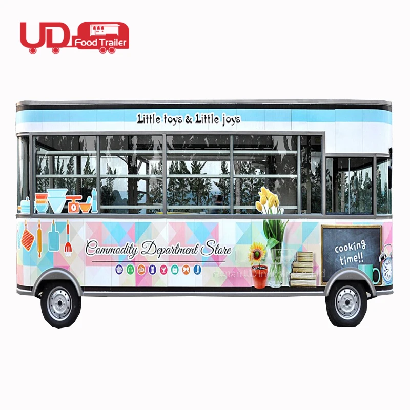 Multifunction Electric Four-Wheel Market Cart Hot Sale Sightseeing Cart Mobile Kitchen Vehicle Rolling Fried Food Truck